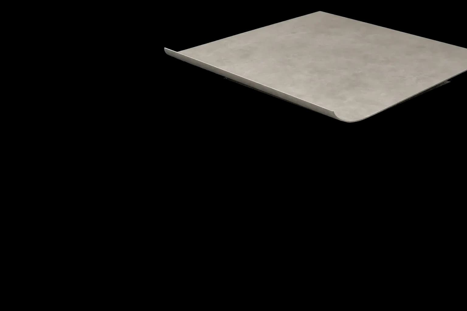 Diagram of the layers: microcement on top, then primer, then old tiles, then concrete